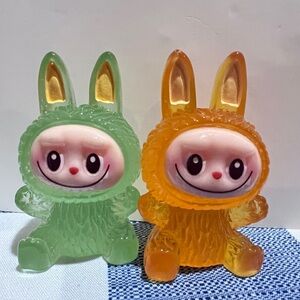 Charming Green and Orange Little Labubu Figures